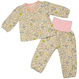 ガールズ|ベビー|パジャマ[PETIT CADEAU]腹巻付長袖パジャマ|上下セット|花柄|寝間着|ニットキルトパジャマ|女の子|女児 95cm OA-オートミール