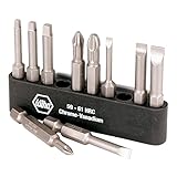 WIHA 74988 Slotted Phillips and Square Power Bit Set with Holder, 10-Piece [並行輸入品]