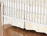 SheetWorld - MINI Crib Skirt (24 x 39) - Cream Damask - Made In USA by sheetworld