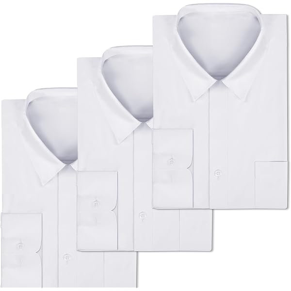 Amazon.co.jp: Aliux 長袖 ワイシャツ 白 黒 2枚セット メンズシャツ