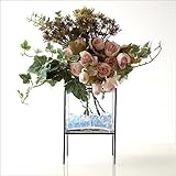ガラスベース 花瓶 花びん シンプル デザイン おしゃれ スクエアグラススタンド [sik6829]