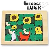 GEORGE LUCK（イギリス） 木製トリックパズル ひまわりとネコ【GL35】