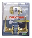 Schlage jc60 V Dov 609セキュリティ設定Single円柱デッドボルト、キー設定j54エントリDoverレバー、アンティーク真鍮仕上げ