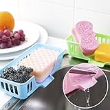 Generic Sky Bluee : Multifunctional Kitchen Sink Storage Basket Creative Dishwashing Sponge Drain Sh