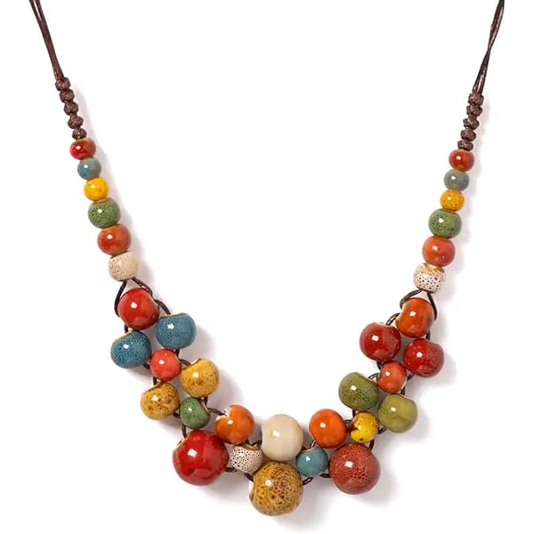 Bohemian Wooden Bead Shell Necklace – Handmade Resin Pendant For Women - View #4