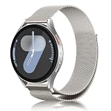 AiMaoo 20mm バンド Galaxy Watch 7/6/5/4(40mm 44mm)/Galaxy Watch FE 対応 交換バンド ステンレス鋼 磁気付き スポーツバンド マグネット式 おしゃれ 調節可能 交換ベルト ストラップ Galaxy Watch 6 Classic (43mm 47mm)/Watch 5 Pro 45mm/Watch 4 Classic 用(スターライト)