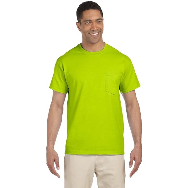GILDAN Men's DryBlend Pocket T-Shirt - 50/50 Cotton Polyester, 5.6 Oz, Navy, Size 3XL