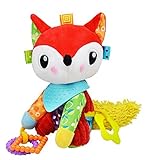 BabyPrice Baby Cute Fox Doll with Teether Educational Toys Developmental Sensory Clip On Toy [並行輸入品]