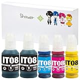 Shower インク エプソン用 IT08 PG(KA×2/CA/MA/YA)【顔料】 5本セット 互換インク QR/WEB説明あり 国内梱包検品を実施【安心一年パック】 対応型番： M6711FT M6712FT M791FT S6710T IT08KA IT08CA IT08MA IT08YA (鉛筆削り)