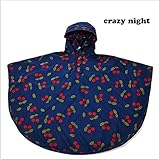 子供用 レインコート キッズ用レインコート キッズ カッパ ポンチョ タイプ 子供 雨具 携帯ポーチ付き　女の子対応 (S, ブルー)