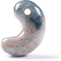 Amazon | （入コン沢）糸魚川天然翡翠 勾玉 青色 日本国石 縄文