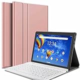 SOFTBANK Lenovo TAB6 10.3インチ 5G タブレット用キーボード 超薄ケース付き Bluetooth キーボード US配列 かな入力 リモートワーク最適 在宅勤務 レノボ タブ6 ワイヤレス bluetoothキーボード (ローズゴールド)