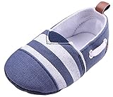 EOZY ベビーシューズ ファーストシューズ 柔らかい 赤ちゃん靴 男の子 男児 幼児 ストライプ柄 新生児 ベビー スニーカー 出産お祝い プレゼント ブルー 13#内寸12.5cm