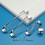 Dagly（TM）ドア/食器棚/引き出し用/プルシングルノブ穴CC 96ミリメートル/ 128ミリメートル/ 160メートル/ 192ミリメートル/ 224ミリメートル明るい銀色の単一の穴の家具ハンド