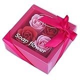 HOUSWEETY せっけん 石鹸のお花 ソープフラワー レッド ボックス付き 誕生日 パーティー 結婚式 贈り物 プレゼントに最適