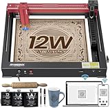 ATOMSTACK A12 Pro / A24 pro 彫刻機、ATOM STACK最も良い入門級彫刻機、取り付け不要設計、370x310 mm彫刻作業面積、チェーンハーネス付、全アルミニウム合金構造、高エネルギー、アクリル切断と彫刻に適用し、オフライン彫刻を支持し、急停止ボタンを持ち (A12 PRO＋エアポンプ)