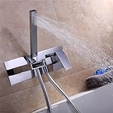 Jiayoujia Waterfall wall-mount浴槽フィラー蛇口& Handshowerクローム