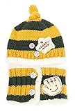 Youchan（ヨウチャン）新生児 赤ちゃん キッズ 子供用 女の子 男の子 ニット帽 マフラー セット あったか 防寒 秋 冬 (イエロー)