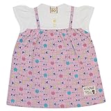 2016年 夏物 UZUCHAT ウズチャット 天竺 総柄 重ね着風 半袖ワンピース UZULAND ウズランド ピンク◇95cm