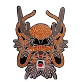 刺繍ワッペン 龍 刺繍パッチ 大きめ アップリケ DIY 補修 服 帽子 バッグ アイロン接着 NYANDELMO (D.龍面) ND-0388-R06-D-4