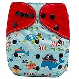 HappyEndings Charcoal Bamboo AI2TM All-In-Two Cloth Diaper / Snap-in Insert Pirate's Booty by HappyE