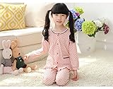(チェリーレッド) CherryRed 子供 女の子 ファション パジャマ ルームウェア 部屋着 寝間着 上下2点セット 長袖 フリース 春秋向け リラックス 快適 気持ち良い コットン 150 ピン