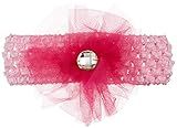 MANDY ヘアバンド&ビッグチュチュ ラインストーン フラワーライトピンク&ホットピンク