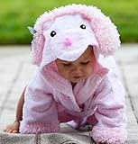 Baby Steps, The Best Pink Poodle Hooded Bathrobe & Towel, 0-9 Months. Great Infant Babies Bath Robe 