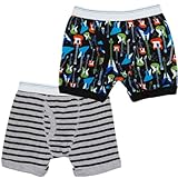 カーターズ（Carter's)カラフルギター&グレーボーダーコットンボクサーパンツ2枚セット, 2years-3years 2-3歳用 95cm-105cm ボーダー柄アンダーウェア,子供用下着・肌着