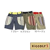 【SiShuNon/Kiccoly】 ボーダー デカポケ5分パンツ キッコリー 140 7 ブルー