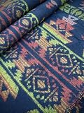 ジャガード 厚手生地 オルテガ柄 ネイティブ柄 生地 布 はぎれ 端切れ デニムリメイク インテリア ハンドメイド (ファラオシンボル 黄昏)