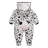 ベビー服 ロンパース カバーオール フード付き 新生児 男の子 女の子 長袖 秋冬 3ヶ月-6ヶ月 防寒着 hibote