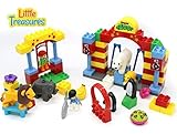 Zoo Animal Performance 72-pcs Building Brick Feeding Show Toy Set - Compatible with Duplo Brick Part
