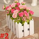ETGtek(TM) 1PCS 造花 植物 鉢植えウィンドウ オフィス デスク インテリア フェンス フラワー（ピンク）