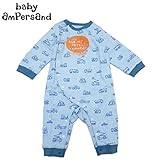 baby ampersand(ベビーアンパサンド) 接結天竺「車柄」長袖カバーオール・サックス【カバーオール】【1603】【C】 80センチ サックス(SS)