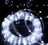 Izzy作成33 ftクールホワイトバッテリーPowered LEDロープライト照明モードforインドア/アウトドア、ホーム、ガーデン、8年のラウンド使用、休日、結婚式、誕生日、パーティー（33フィー
