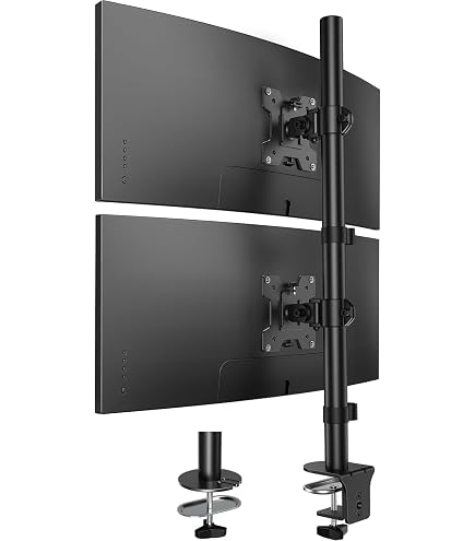Amazon.co.jp: モニターアーム デュアル 上下2画面 ロングポール 17