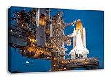 NASA Space Shuttle Atlantis Pre Launchキャンバス壁アート 44" X 26" DP_1592