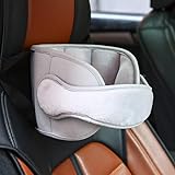 HALOVIE チャイルドシートネックピロー うたたねサポートヘッドレスト 自動車用旅行頸枕 睡眠クッション 自転車用児童シートネックパッド 調節可能 成人と子供两用 衝突頭保護 グレー