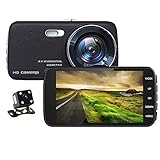 Safego 4inch IPS LCD Car DVR Recorder 1200 Mega Dash Cam Dual Camera Full HD 1080P Wide Angle Night 