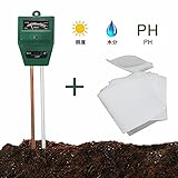 AMAZECO 土壌測定器 土壌テスター 土壌照度/水分/PH測定器 3-IN-1多機能 +　不織布育苗袋 １００個入り 　屋内、屋外植栽最適