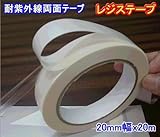 クールネットに最適：紫外線で劣化しない透明両面テープ　レジステープ　20mm幅 長さ20m