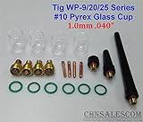 CHNsalescom 21個のTIG溶接ガスレンズ＃10パイレックスガラスカップキットWP-9/20/25 1.0mm .040"