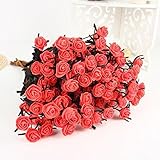1 pcsシミュレーション花人工ローズPE Flower withブラックリーフ One Size レッド SFBHA32825646544