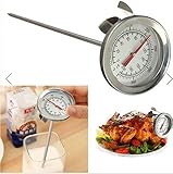 BBQ温度計　調理ツー50-400℃　BBQ　燻製器　喫煙グリル　防水 シルバー ステンレス鋼