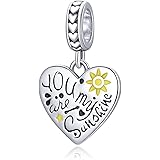 You are My Sunshine Charms Fit for Pandora Charms Bracelets 925 Sterling Silver Love Heart Dangle Pendant Bead Girl Jewelry B