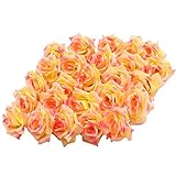 Topixdeals Silk Cream Pink Roses Flower Head Artificial Flowers Heads for Wedding Flowers Accessorie
