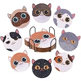 Fantasyon ダイヤモンド 猫 ビーズアート アート セット DIYダイヤモンドペインティング 5Dダイヤモンド塗装キット ホルダー付き コースター ダイアモンドビーズ絵画キット 手芸キット 初心者 大人 子供用 人気 手作り アートクラフト用品 プレゼント ホルダー付き (アート 猫)