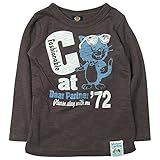 《H28年秋冬物》BOOM TOWNKIDS(ブームタウンキッズ) グラサン猫スラブ天竺長袖Tシャツ 120cm/ブラウン NO.F-961055