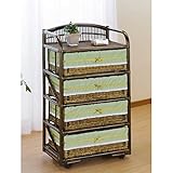 籐（ラタン）ランドリーボックス４段